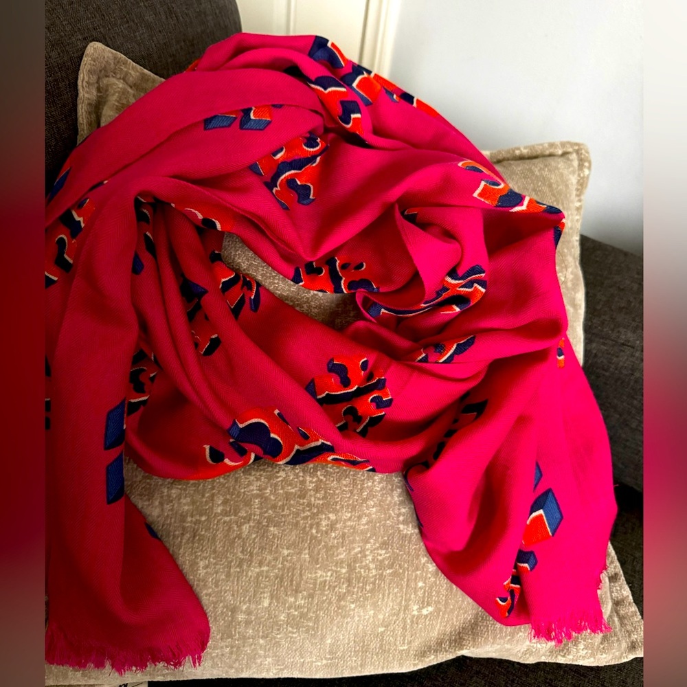 Tory Burch Flying Logo Oblong Scarf